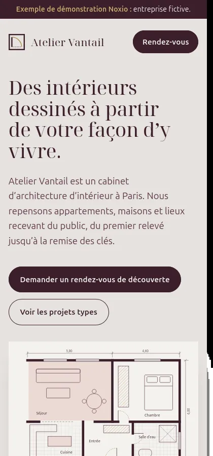 Le même exemple sur téléphone