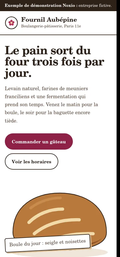 Le même exemple sur téléphone