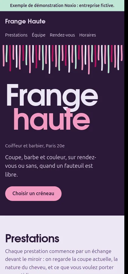 Le même exemple sur téléphone
