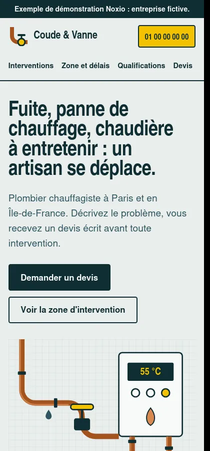 Le même exemple sur téléphone